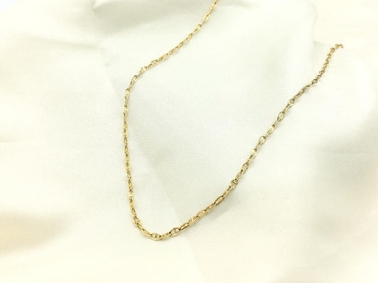 10K Yellow Gold Italy Mariner Chain Necklace 20"