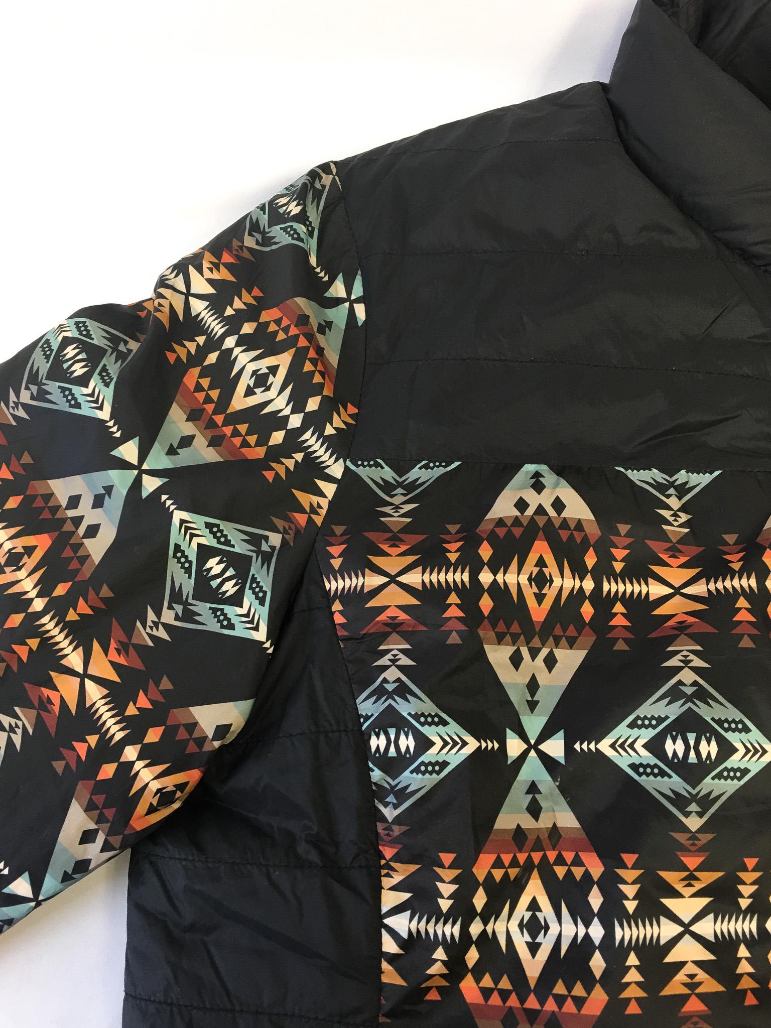 Reversible Pendleton Southwest Patterned Down Puffer Jacket, Women's Sz. L, Vintage Western Jacket