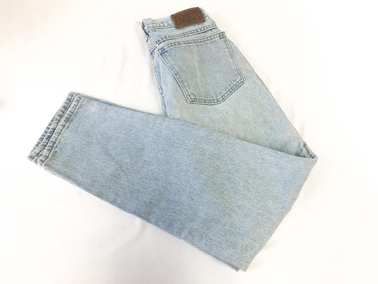 Vintage 90s Marithe Francois Girbaud Light Wash High Waisted Relaxed/Straight Leg Jeans, Sz. 28" x 30", Vintage 90s Denim