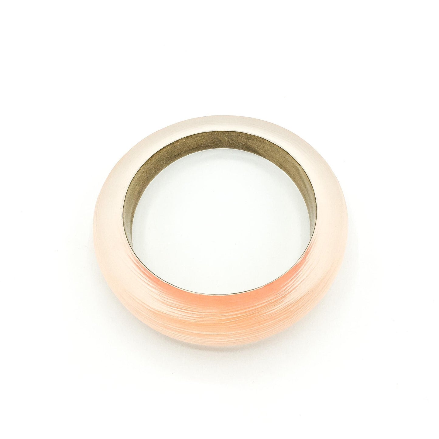 Alexis Bittar Tapered Pink/Peach Frosted Lucite Bangle Bracelet