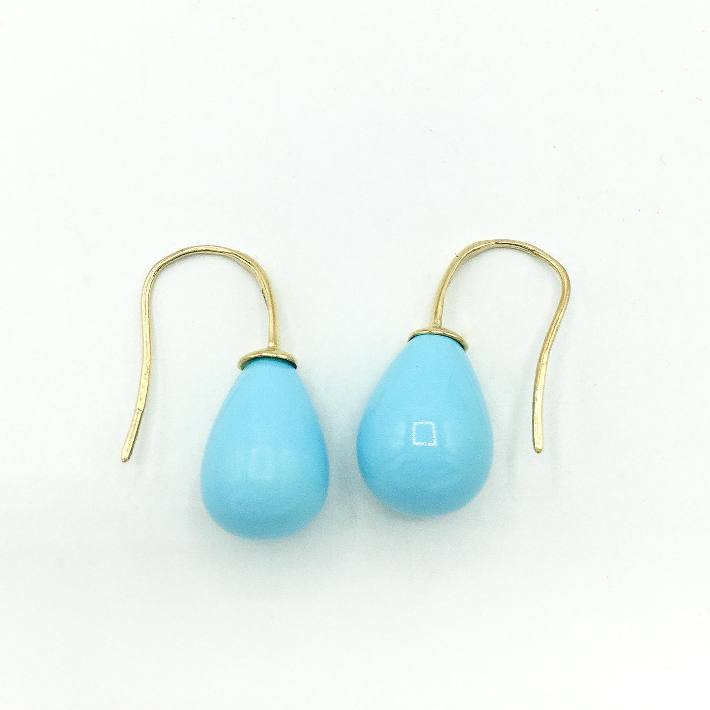 Retired 18K Eva Nueva Turquoise Drop Earrings, Rare Find