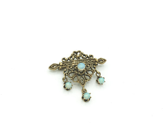 Vintage Sydney Berman Victorian Revival 14K Opal Brooch, Rare Find, Collectable