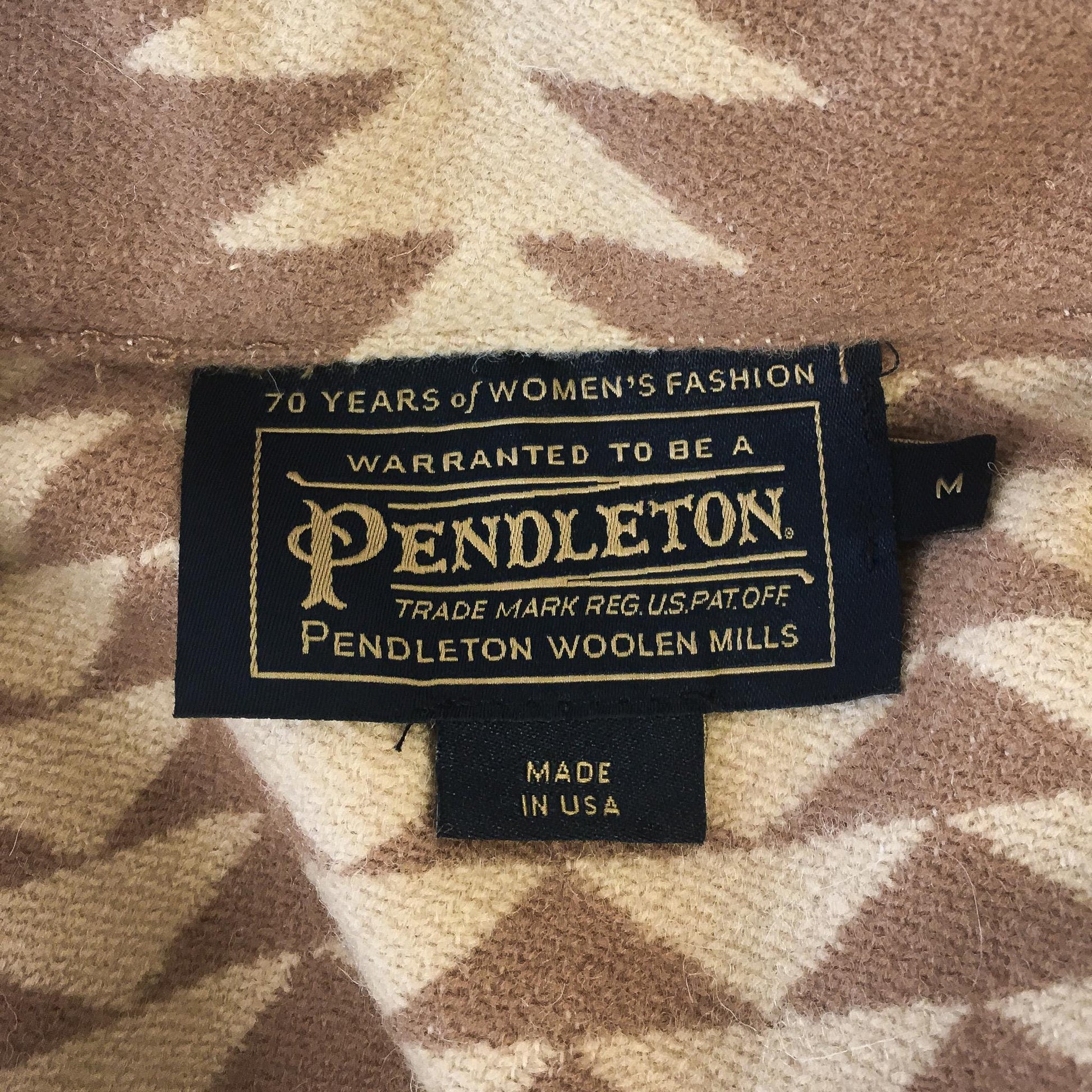 Vintage Inspired Pendleton Archive Harding Brown Aztec Wool Coat, Women's Sz. M, Western Southwest Style Coat