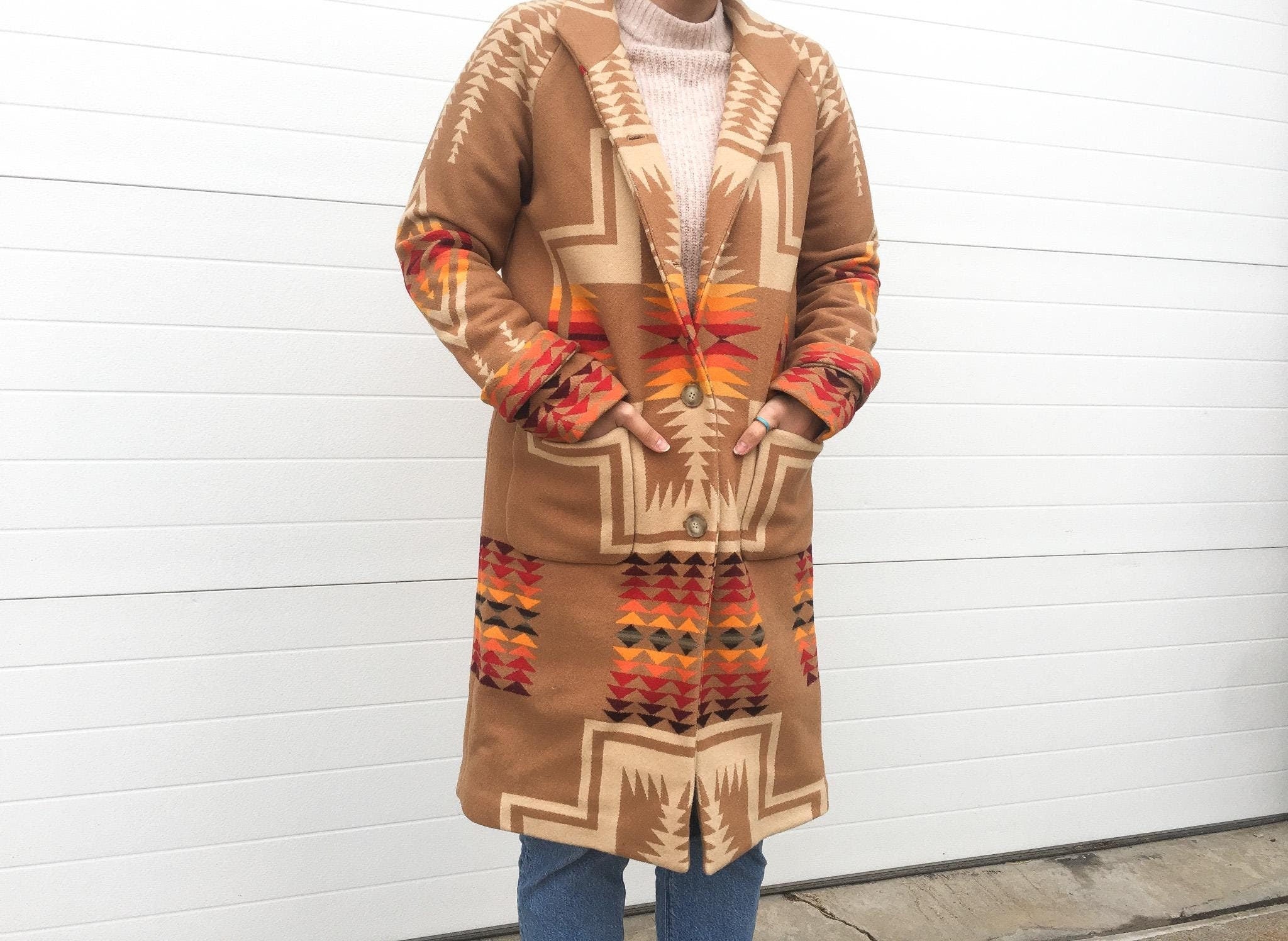 Women’s long store Pendleton Aztec Coat