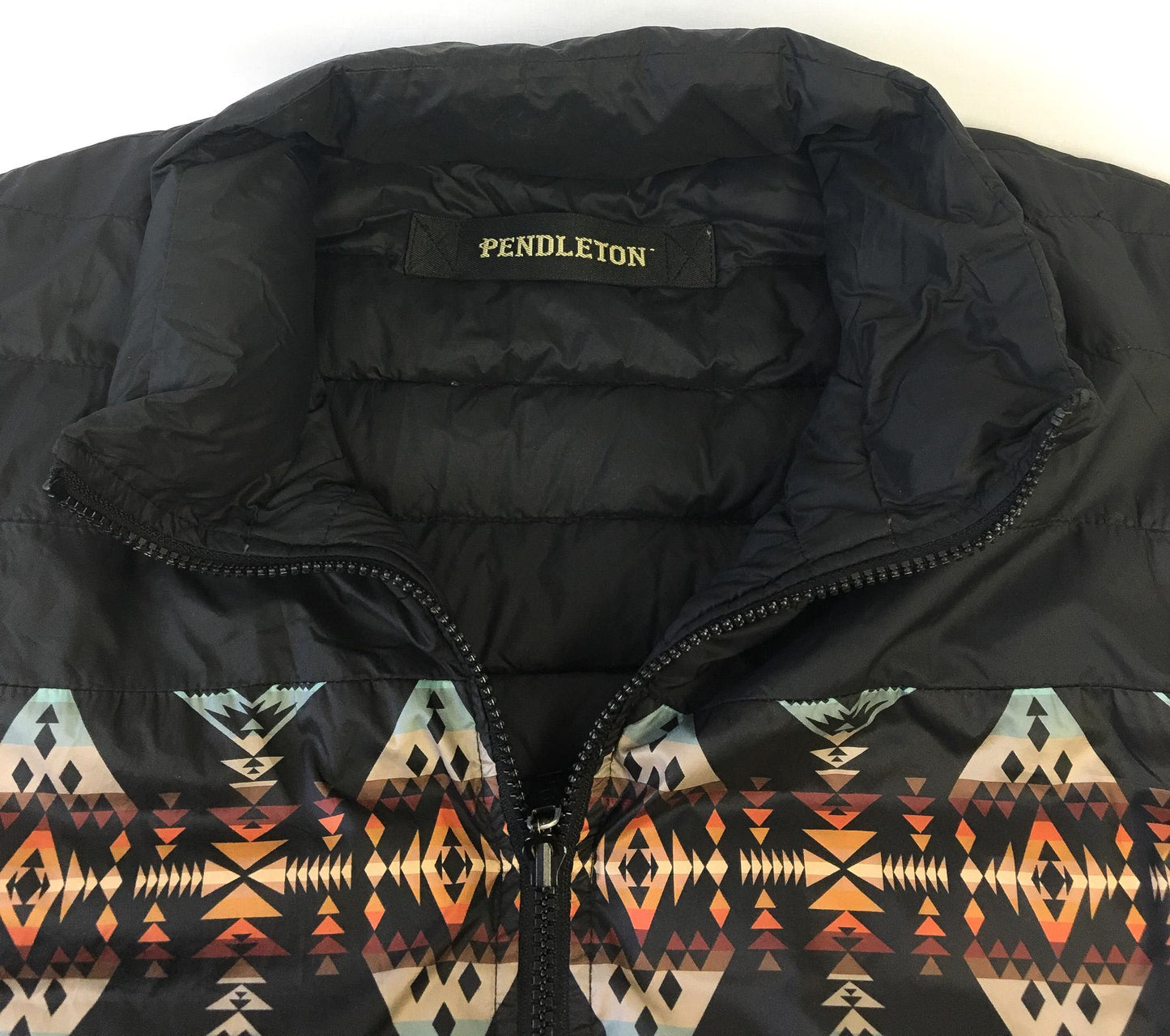 Reversible Pendleton Southwest Patterned Down Puffer Jacket, Women's Sz. L, Vintage Western Jacket