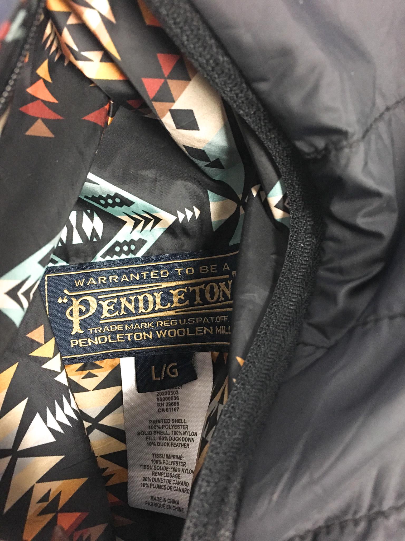 Reversible Pendleton Southwest Patterned Down Puffer Jacket, Women's Sz. L, Vintage Western Jacket