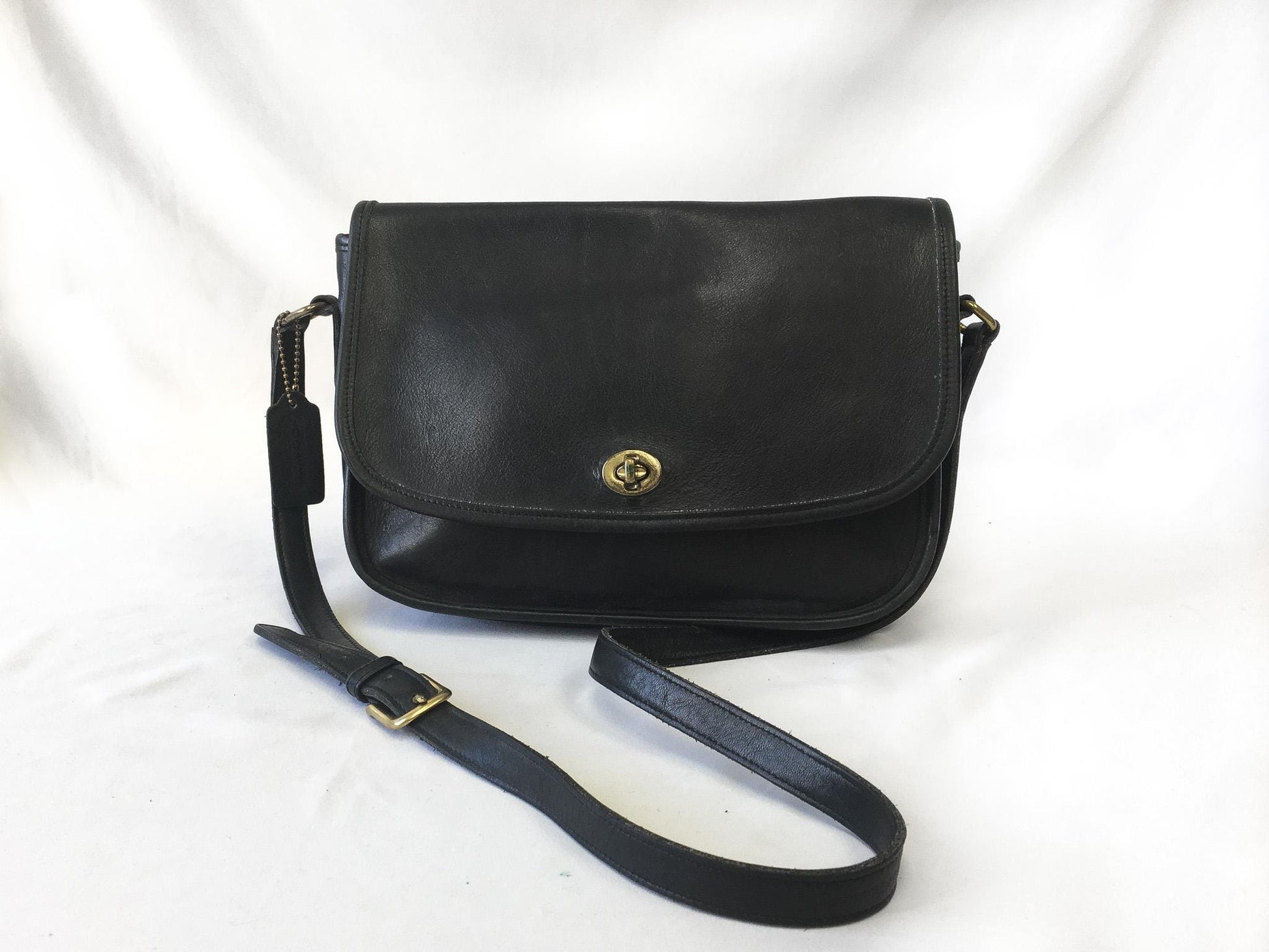 Vintage 90s Coach Black Leather City Crossbody Bag, Style #9790, Vintage Coach Handbag