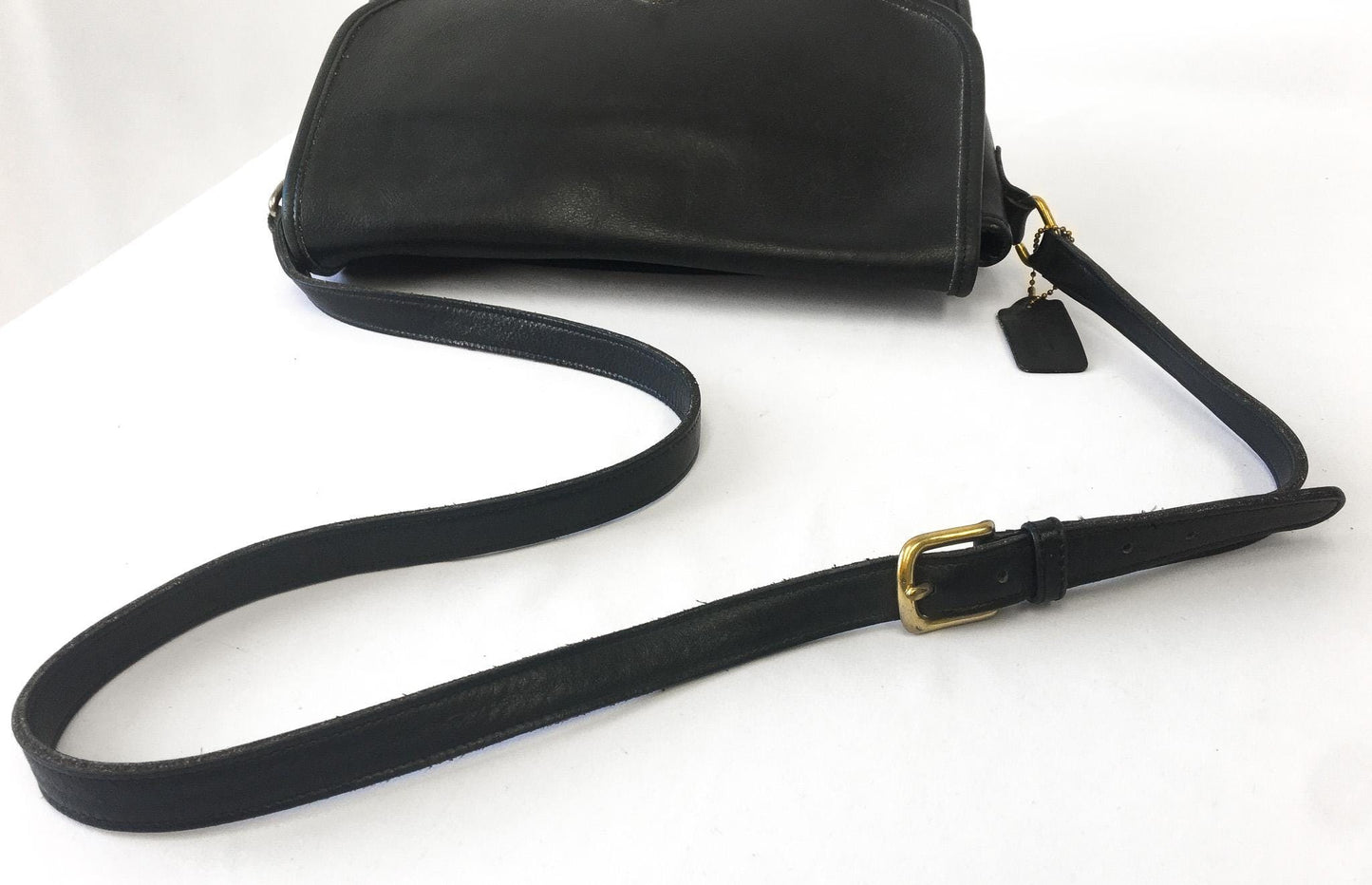 Vintage 90s Coach Black Leather City Crossbody Bag, Style #9790, Vintage Coach Handbag