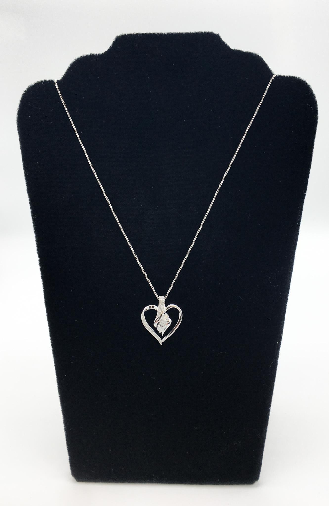 925 Genuine Diamond Heart Pendant with Karizia Spa 925 Chain Necklace