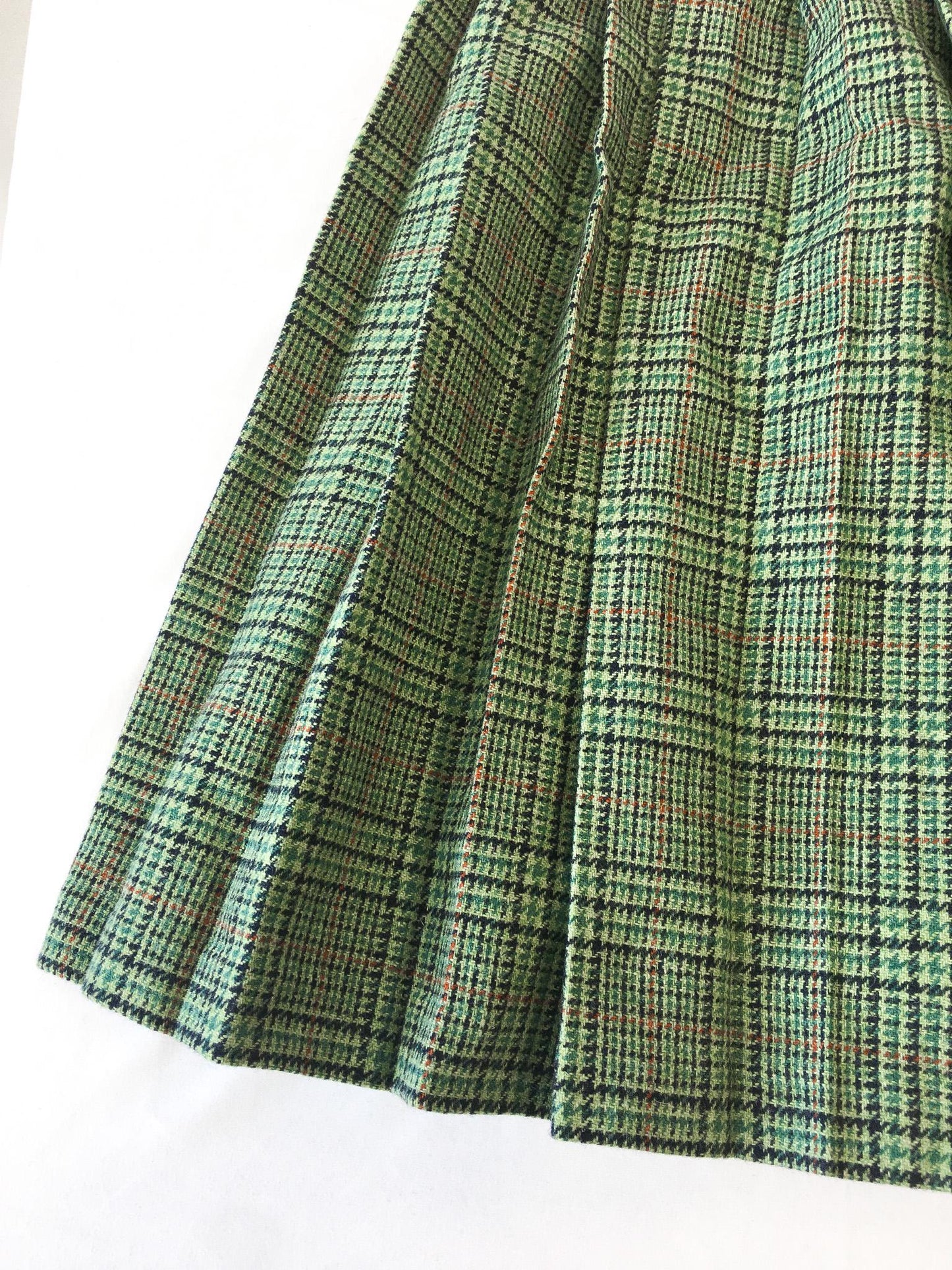 Vintage James Dalgiesh Green Plaid Wool Skirt, Vintage Sz. 12