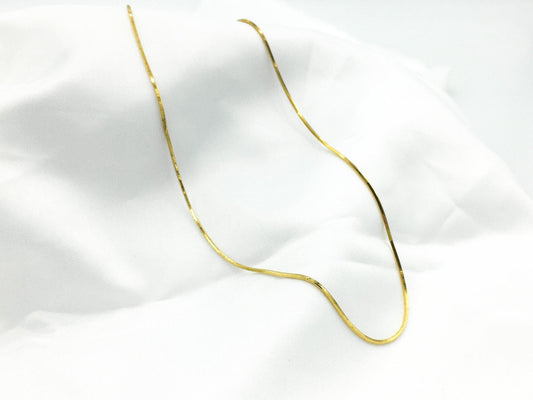 14K Yellow Gold Diamond Cut Snake Chain Necklace, 16", 4g