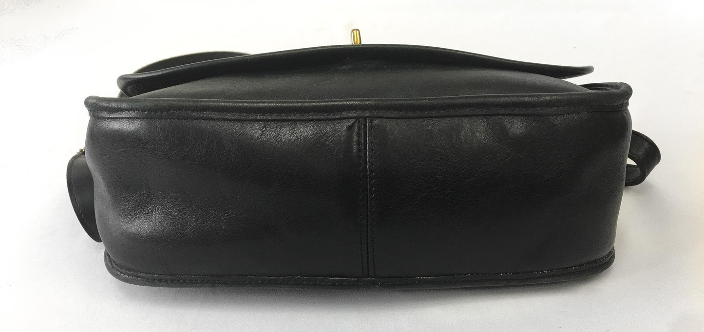 Vintage 90s Coach Black Leather City Crossbody Bag, Style #9790, Vintage Coach Handbag