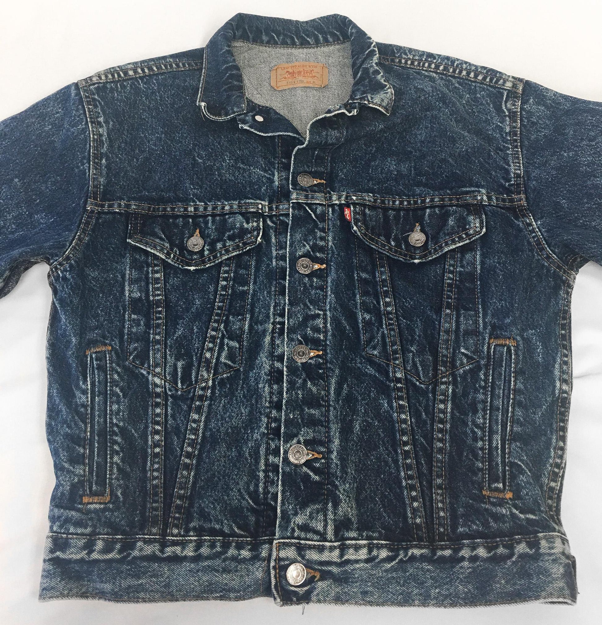 Vintage 80s Levi's Dark Acid Wash Denim Jean Jacket, Women's Sz. S