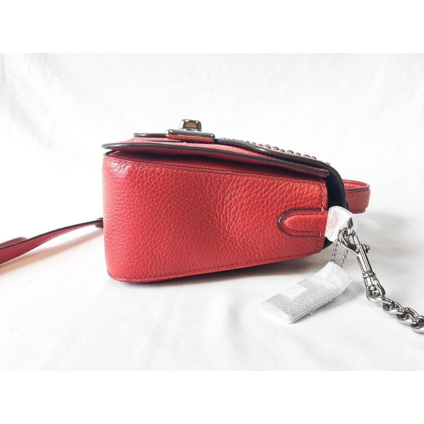 New Without Tags Coach Cassidy Rivet Top Handle Crossbody Bright Cardinal