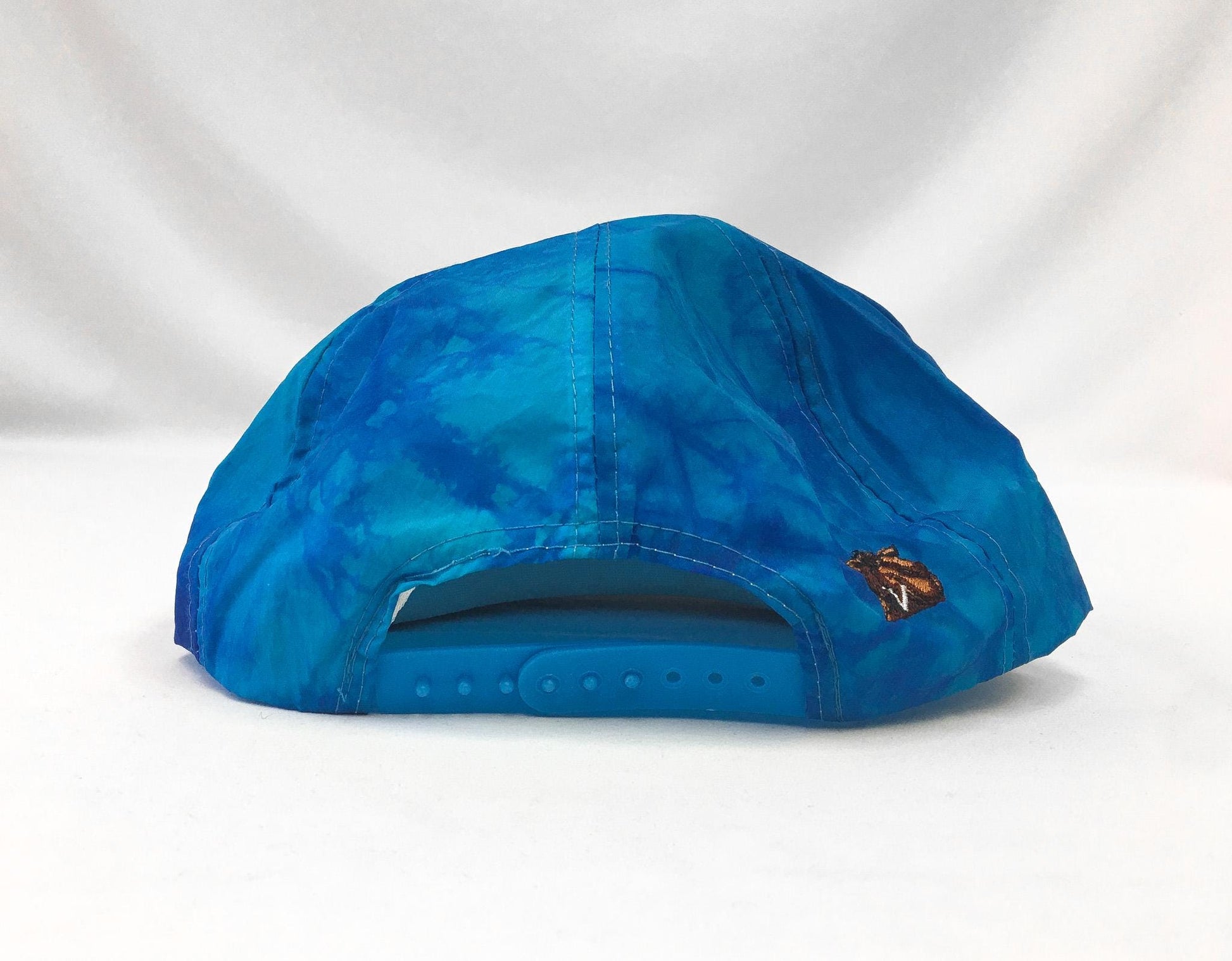 Vintage 90s Camel Smooth Character Caramel Blue Tie-Dye Flatbrim Baseball Cap, Vintage Streetwear Hat