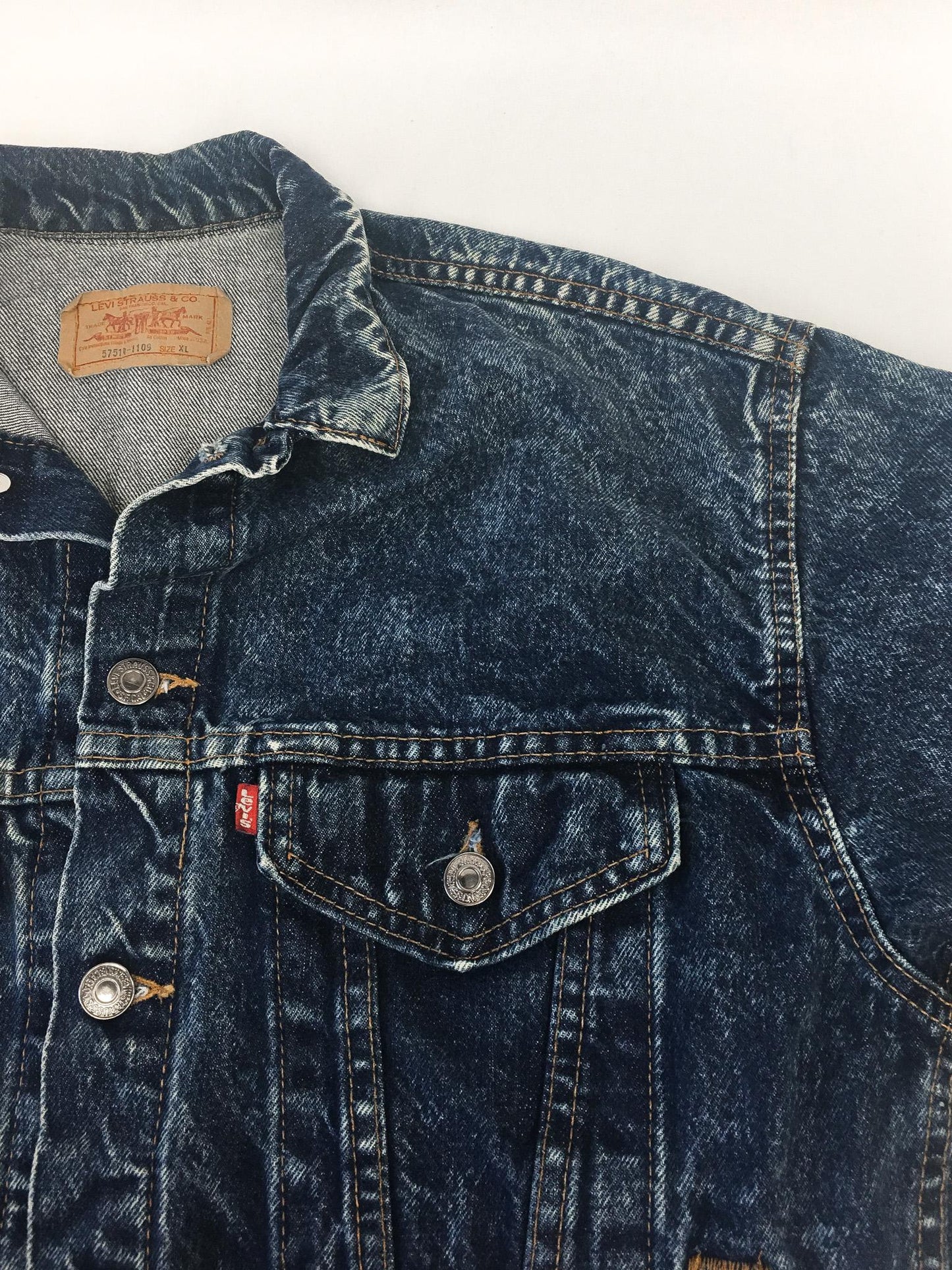 Vintage 80s Levi's Dark Acid Wash Denim Jean Jacket, Women's Sz. S