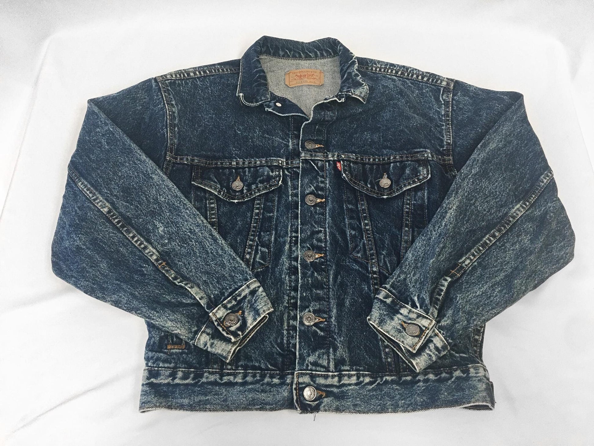 Vintage 80s Levi's Dark Acid Wash Denim Jean Jacket, Women's Sz. S