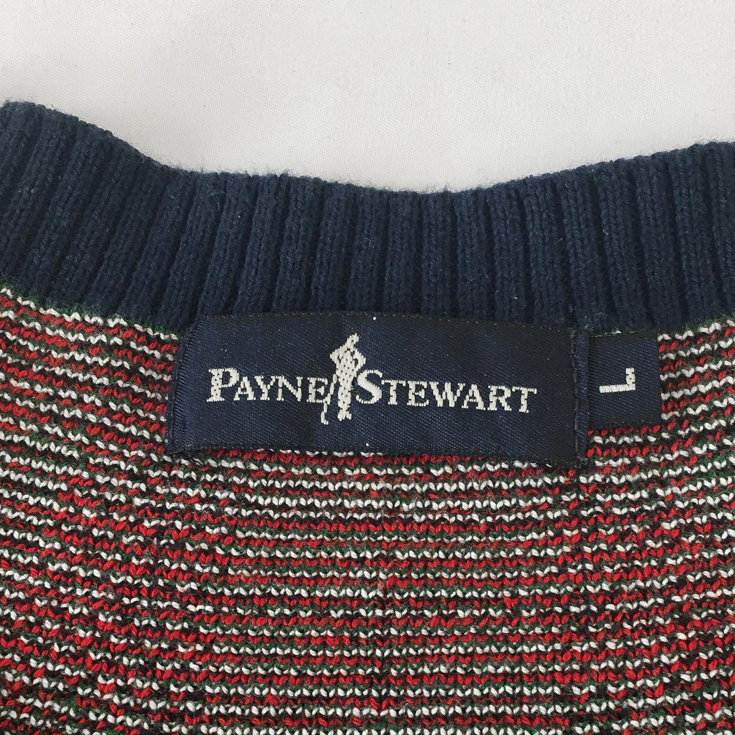 Vintage Payne Stewart Navy and Red Plaid Golfer Sweater Vest, Men's Sz. L