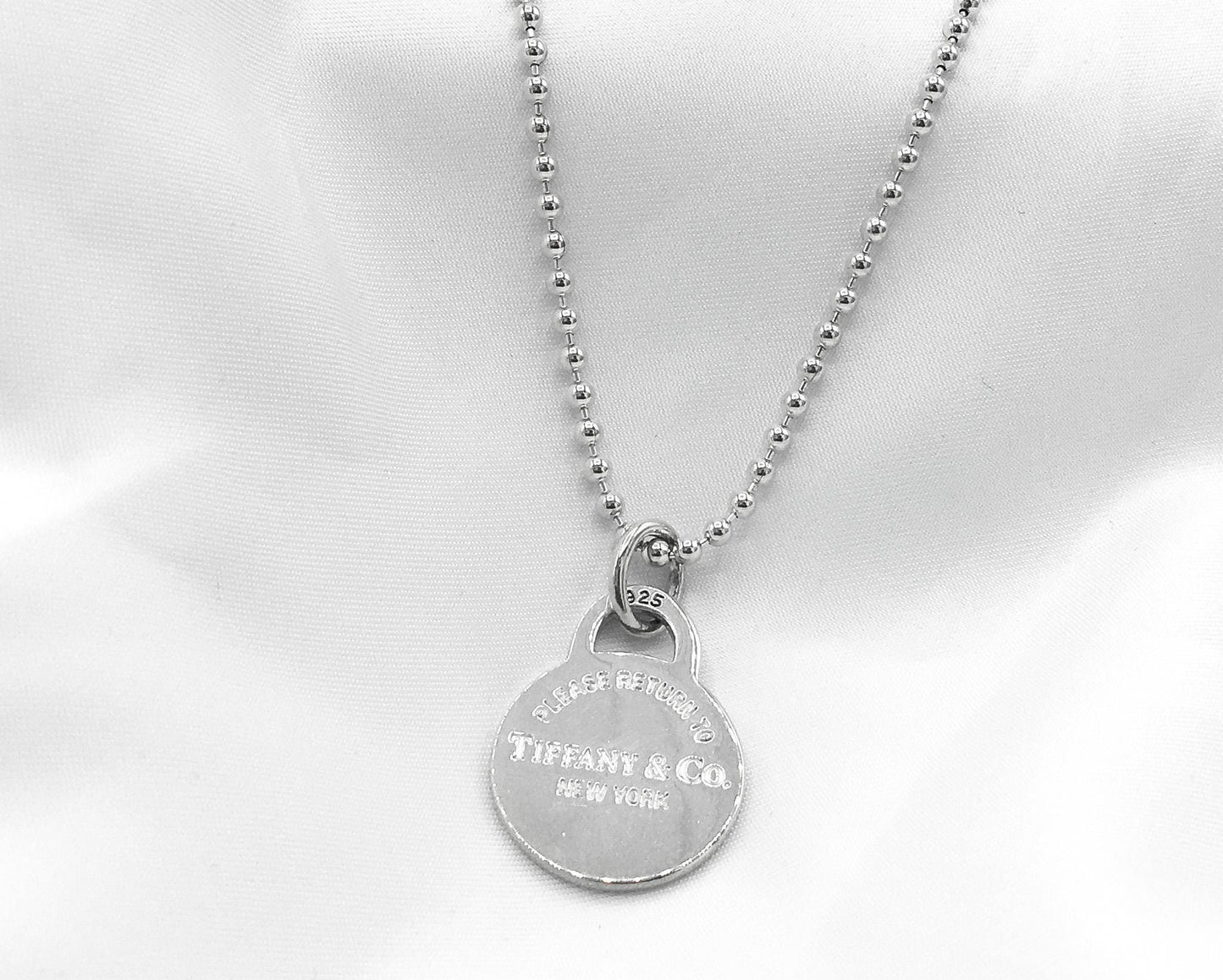 925 Tiffany and Co. "Please Return To" Necklace with Original Tiffany Necklace Bag