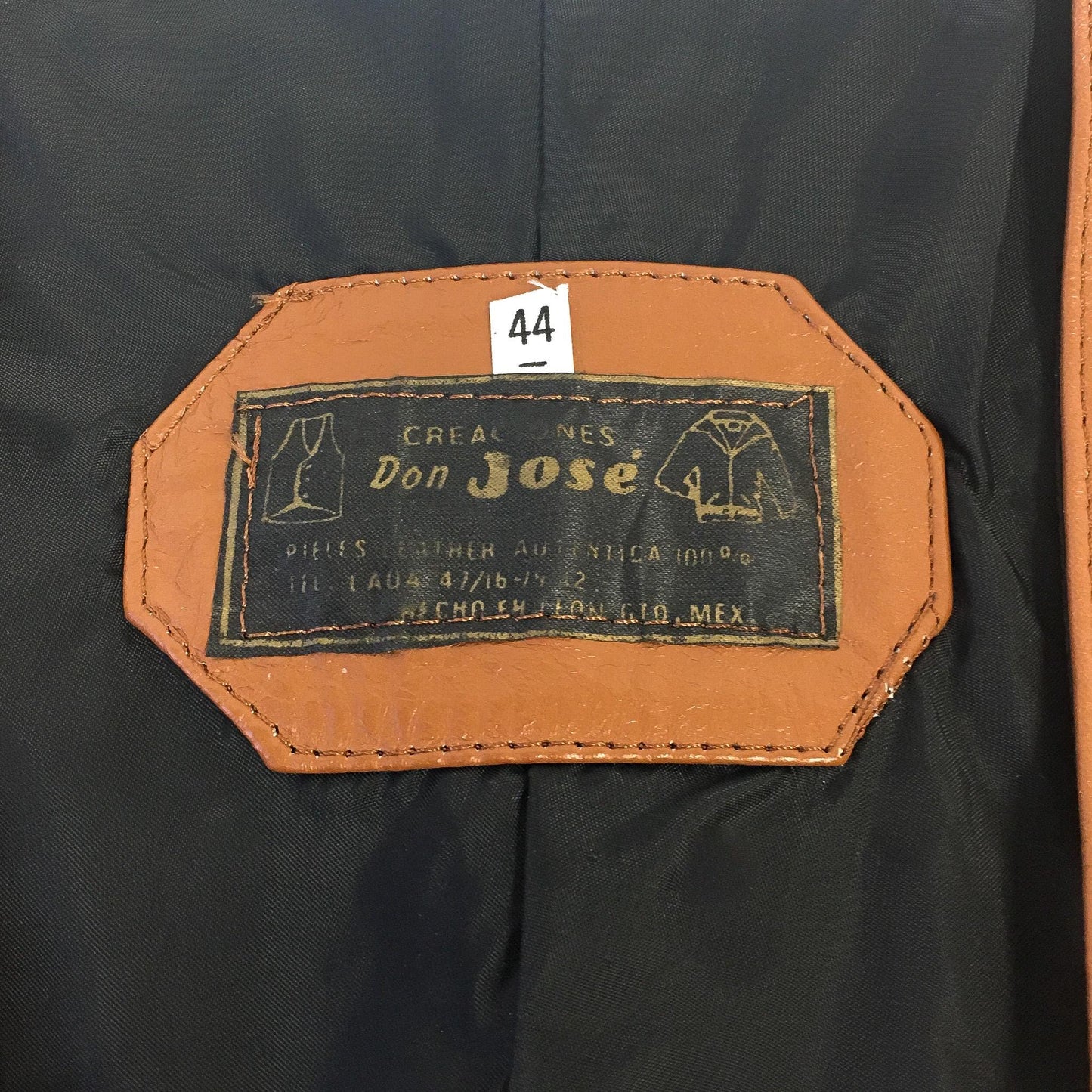 Vintage 70s Don Jose Brown Leather Vest, Men's Sz. 44, Made in Mexico, Vintage Western Vest