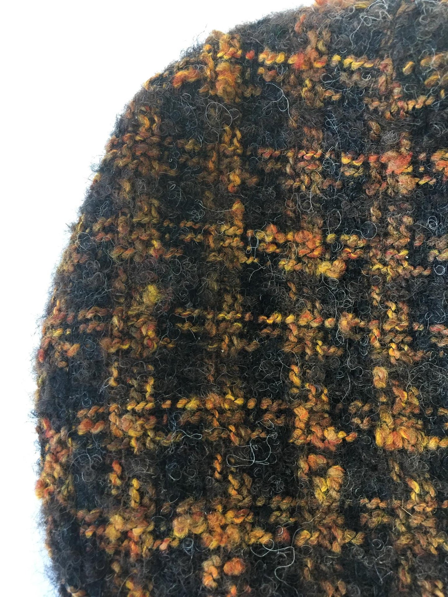 Vintage Doria Gruppo Borsalino Brown Orange Plaid Wool Mohair Newsboy Cap, Sz. 7 3/4