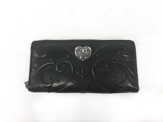 Vintage Inspired Brighton Lucia Black Leather Organizer Wallet, Vintage Western Handbag