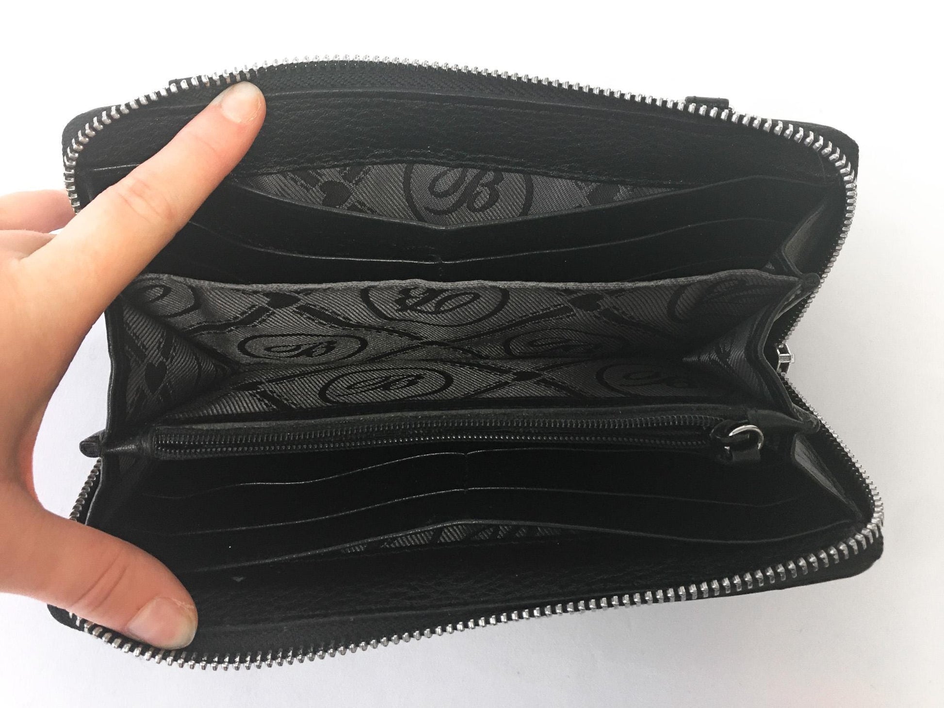 Vintage Inspired Brighton Lucia Black Leather Organizer Wallet, Vintage Western Handbag