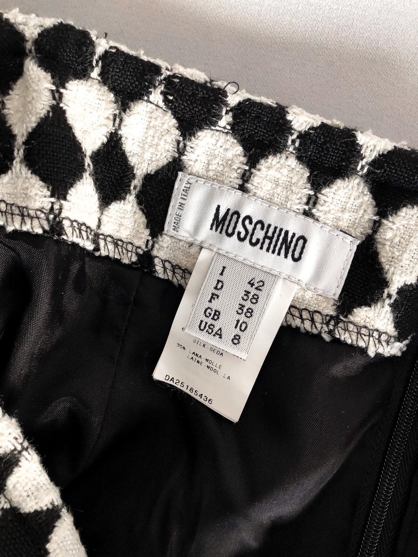 Vintage 90s MOSCHINO Black and White Wool Suit Set