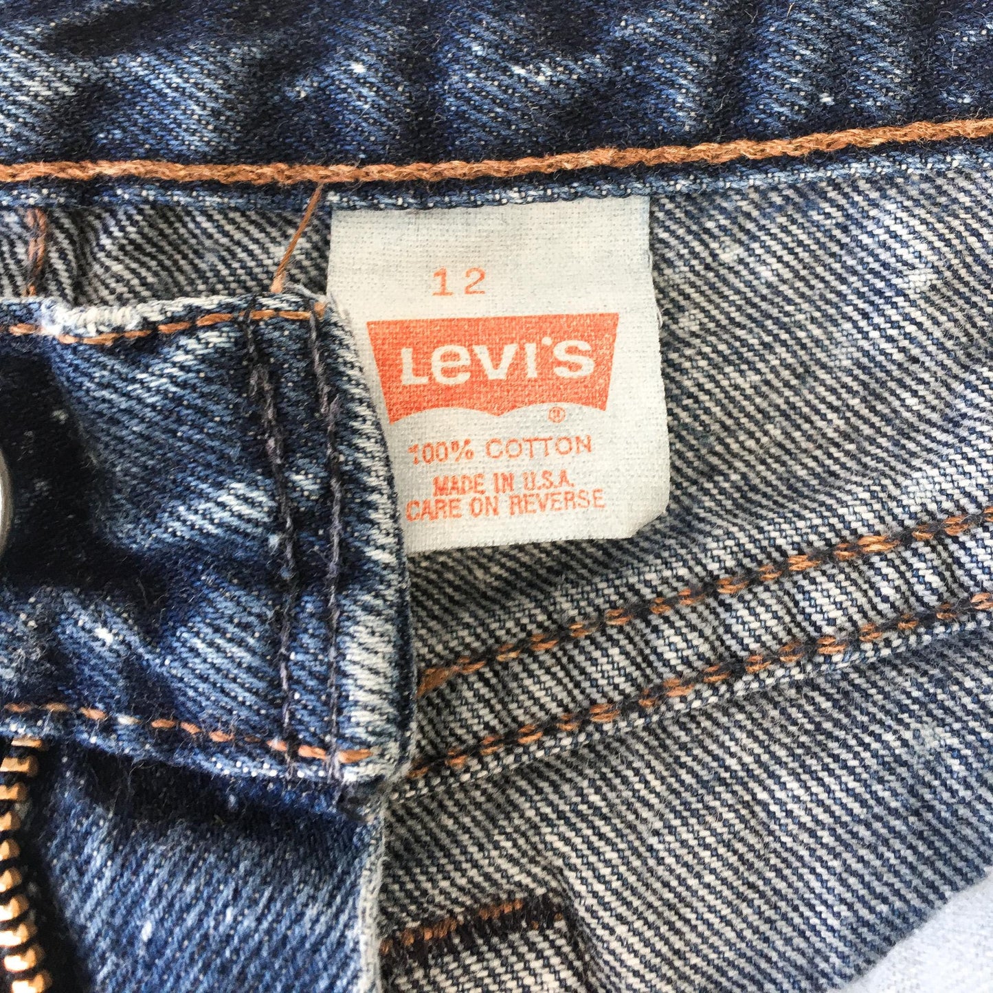 Vintage 80s Levis 16505 Dark Wash Speckled Tapered Jeans, Vintage Sz. 12, 27" x 32"