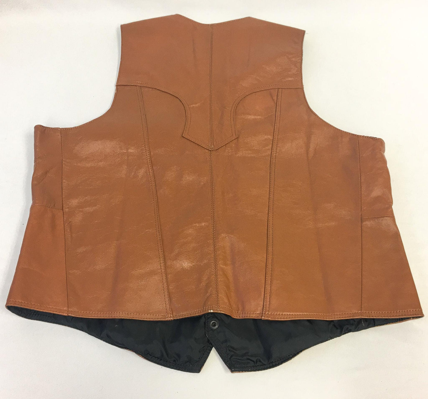 Vintage 70s Don Jose Brown Leather Vest, Men's Sz. 44, Made in Mexico, Vintage Western Vest