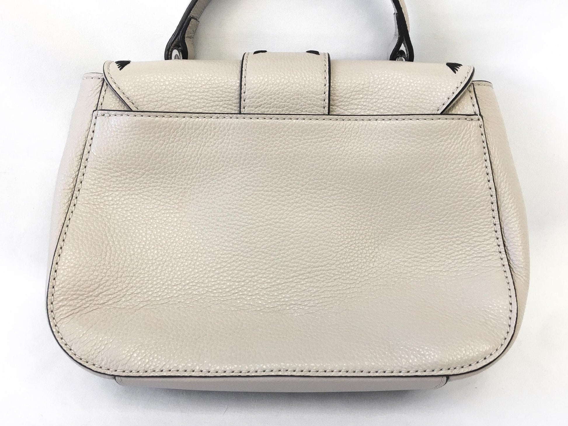 NWOT Brighton Elliot Cream/Off-White Leather Small Flap Top Handle Bag with Detachable Crossbody Strap, Vintage Western Handbag