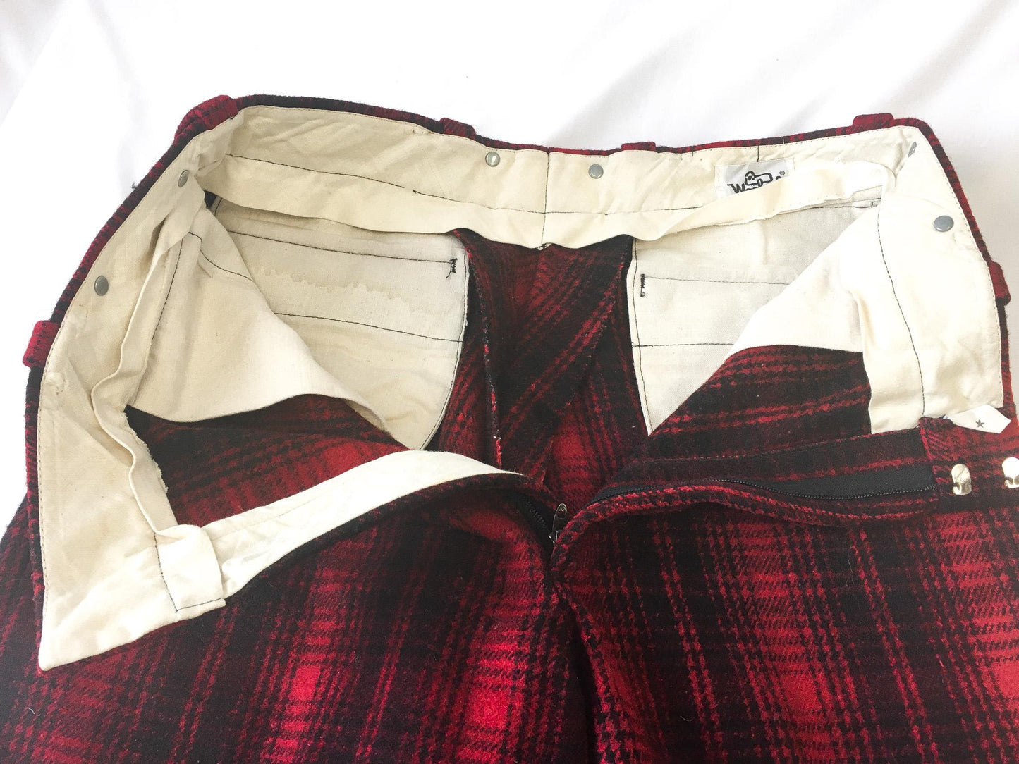 Vintage 80s Woolrich Red Plaid Wool Hunting Field Jogger Pants, Style #1983, Sz. 36" x 30"