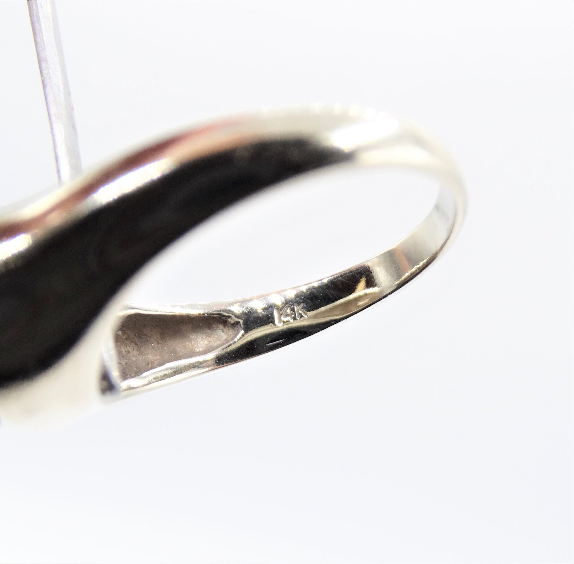 Estate Pearl 14K White Gold Modern Twist Ring 6.65mm Pearl, Ring Size 6 1/2, Fine Jewelry, Everyday Minimalist Jewelry