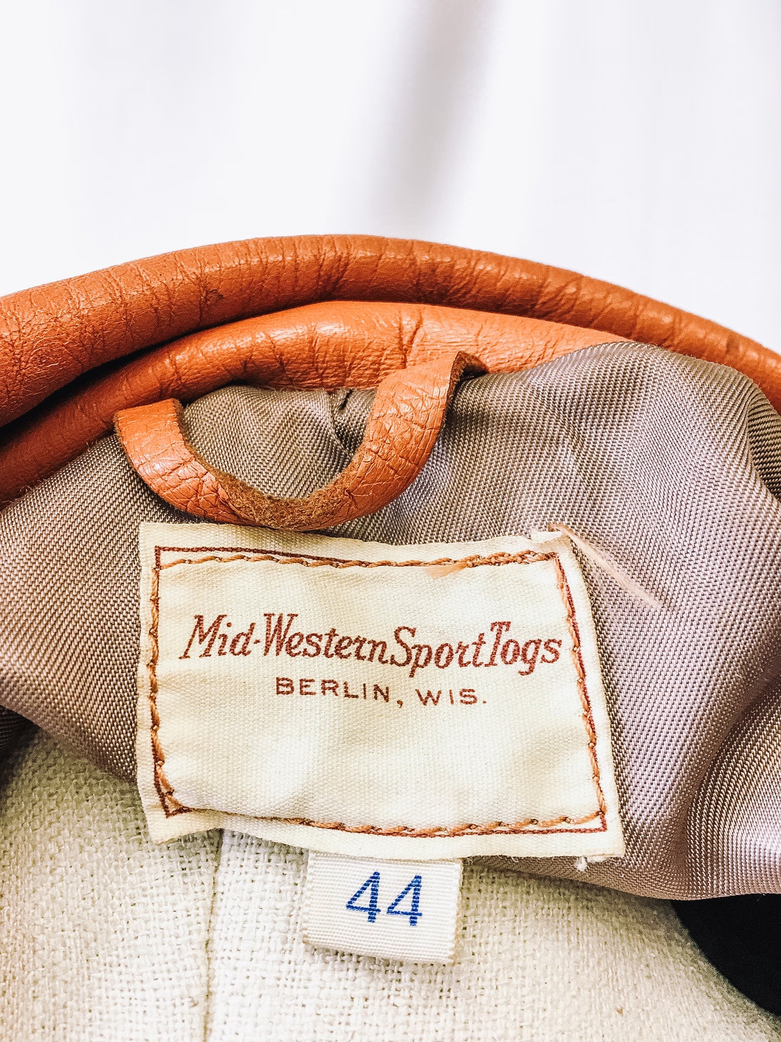 Vintage 50s Mid-Western Sport Togs Brown Leather Fringe Jacket, Sz. Men's 44