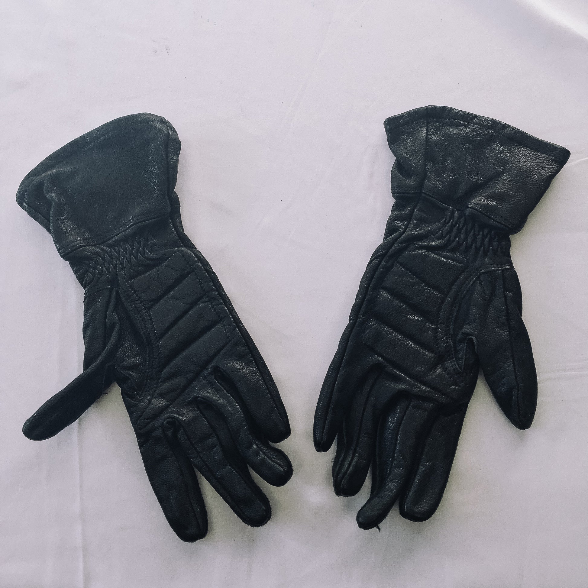 Vintage Harley Davidson Black Genuine Leather Gloves, Women's Sz. XL