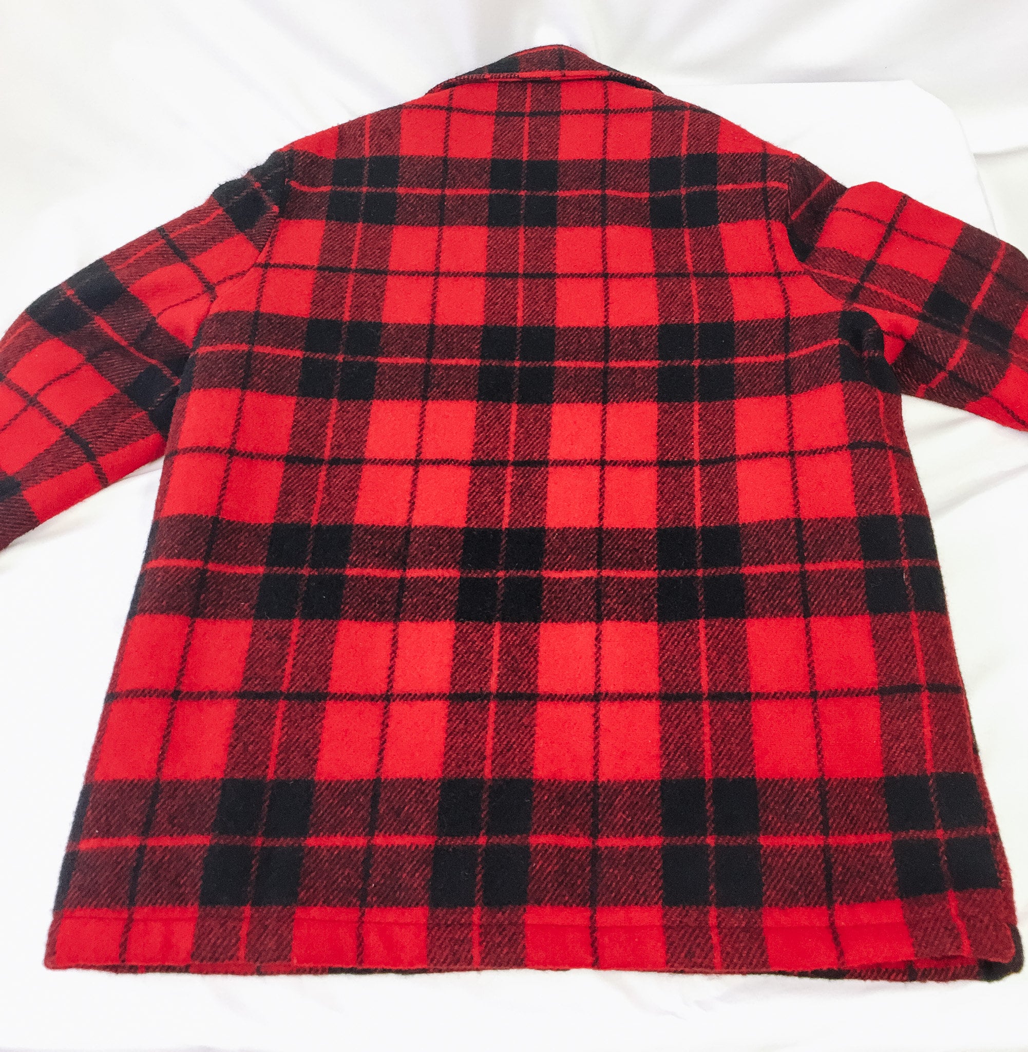 Woolrich red clearance plaid coat