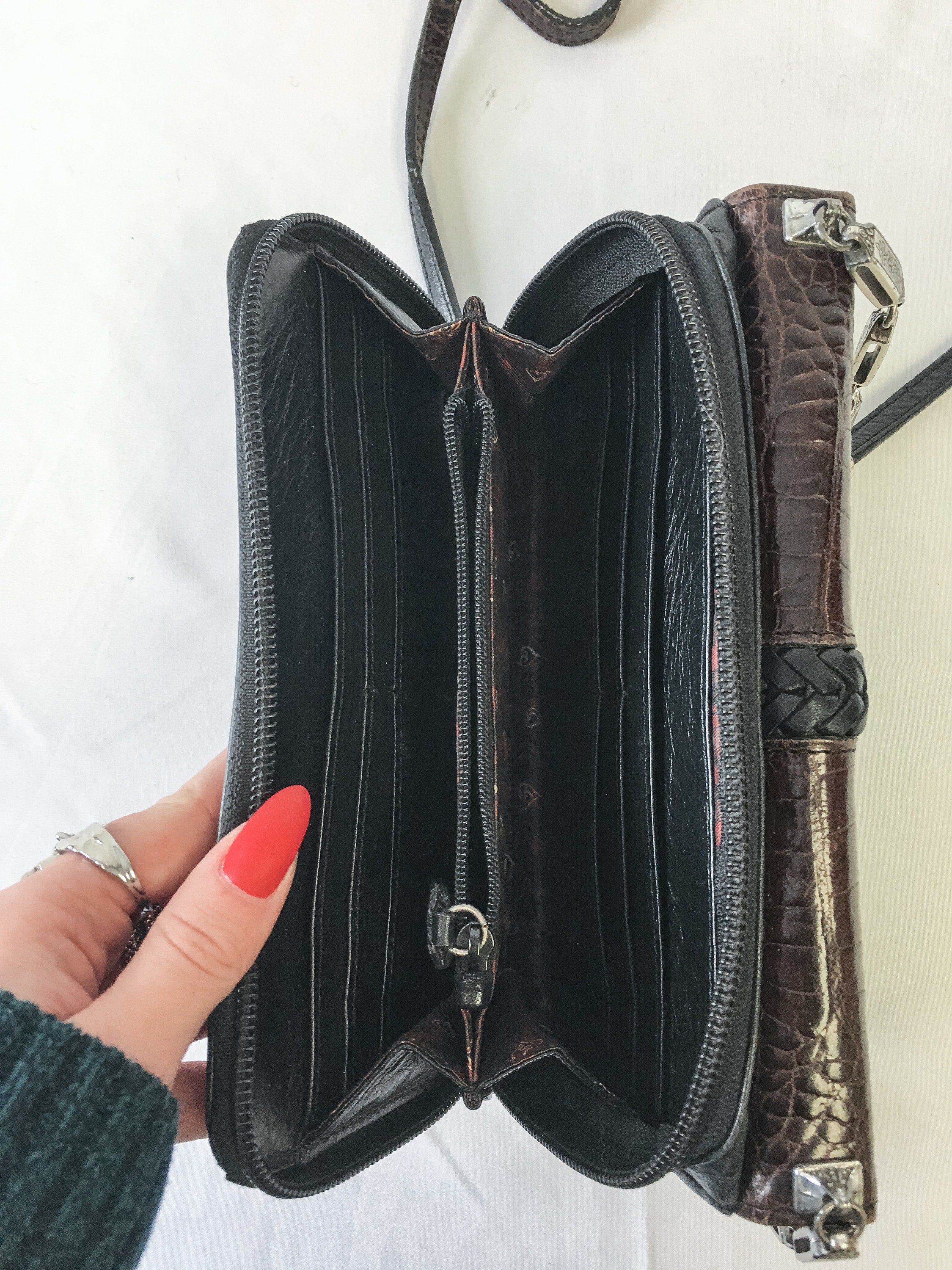 Buy Vintage Brighton Straw Handbag, Red Blue Leather Crossbody Purse Plaid  Online in India - Etsy