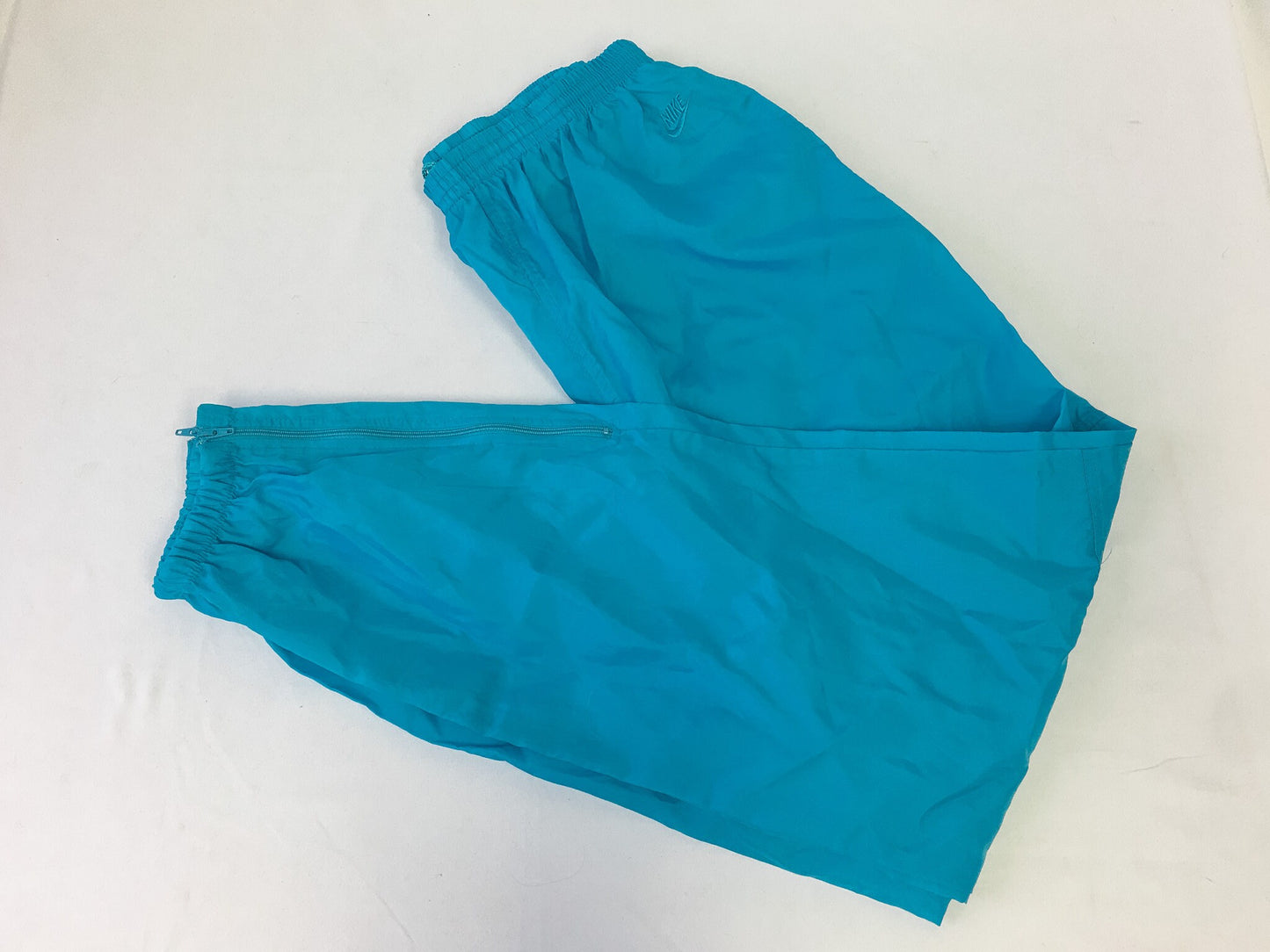 Vintage 90s Nike Teal Windbreaker Joggers, Sz. L, 1990s Athletic Streetwear Pants