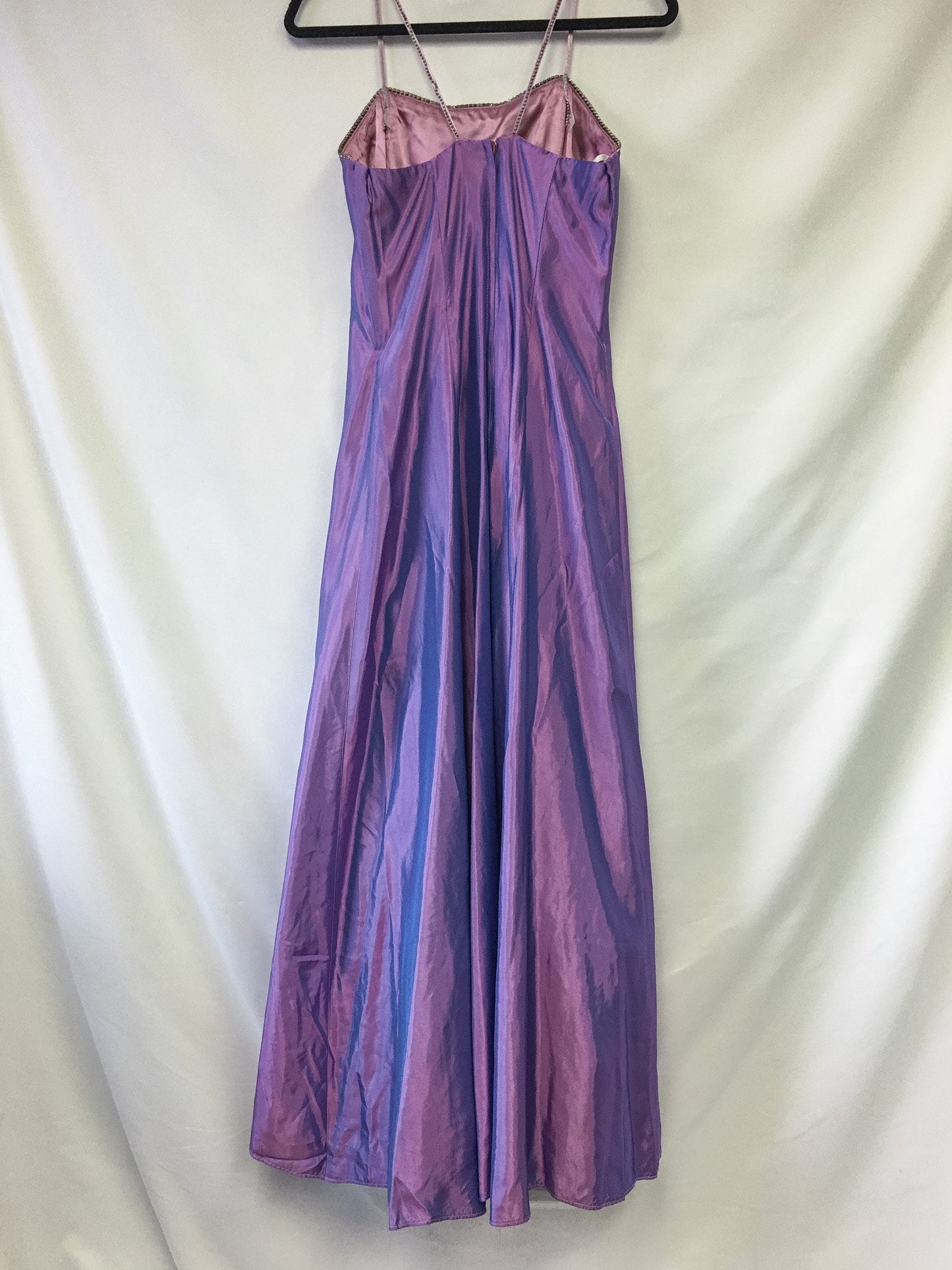 Vintage Jessica McClintock by Gunne Sax Purple & Blue Duo Chrome Dress with Bedazzled Neckline, Y2K Vintage Prom/Party Dress, Vintage Sz. 11